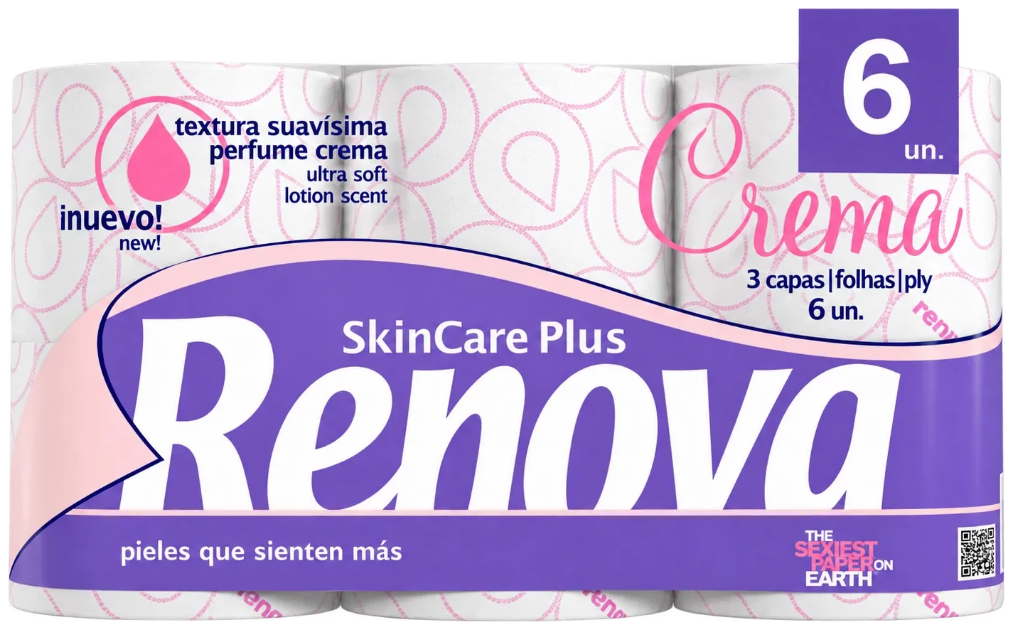 Papel Higiénico Skin Care Crema - Triple capa - 6 rollos