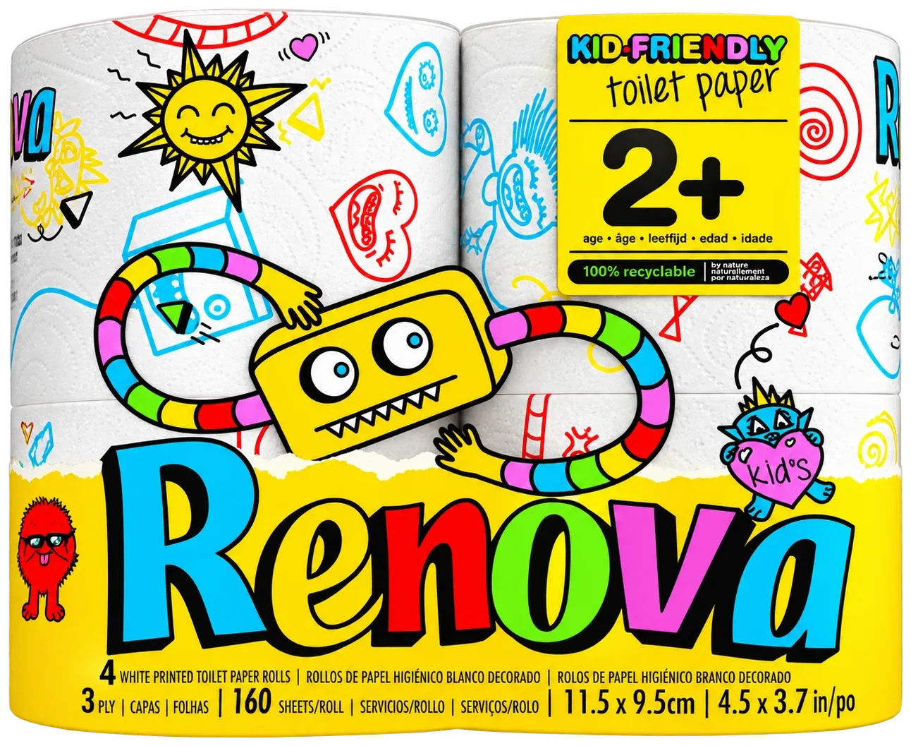 Papel Higiénico Design Edición Kids - Triple capa - 4 rollos