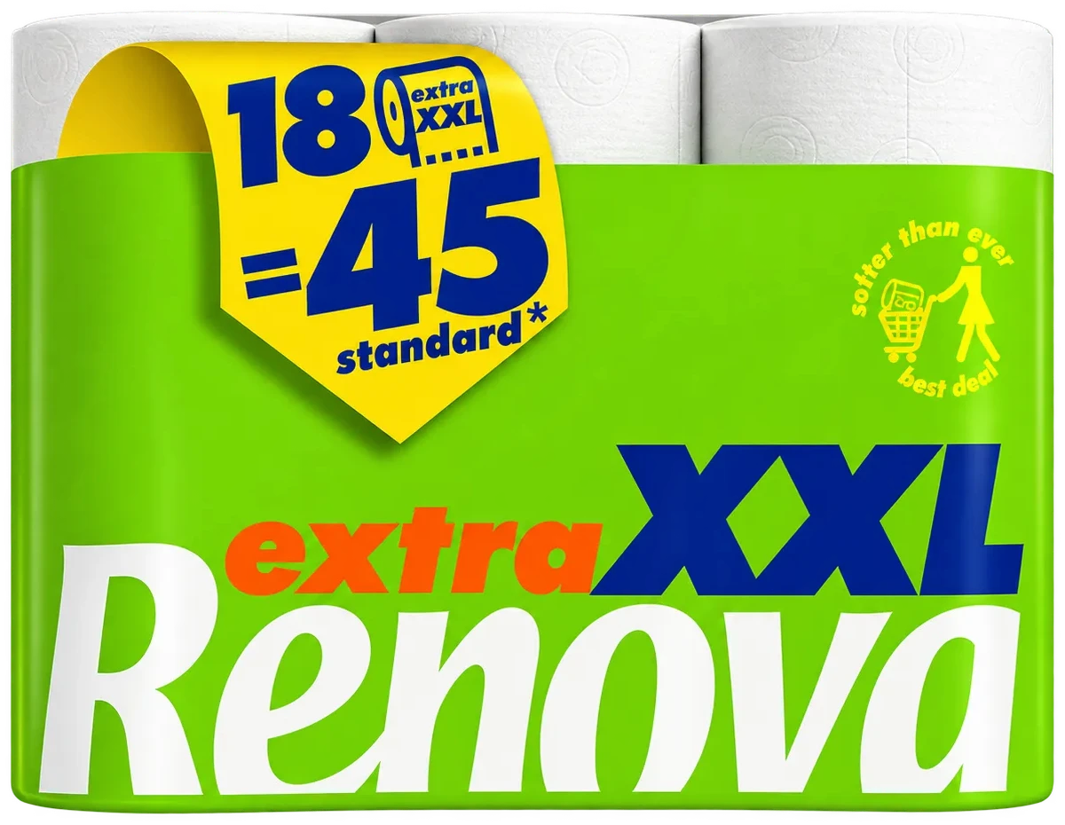 Papel Higiénico Extra XXL Compact - Doble capa - Pack 18=45 rollos