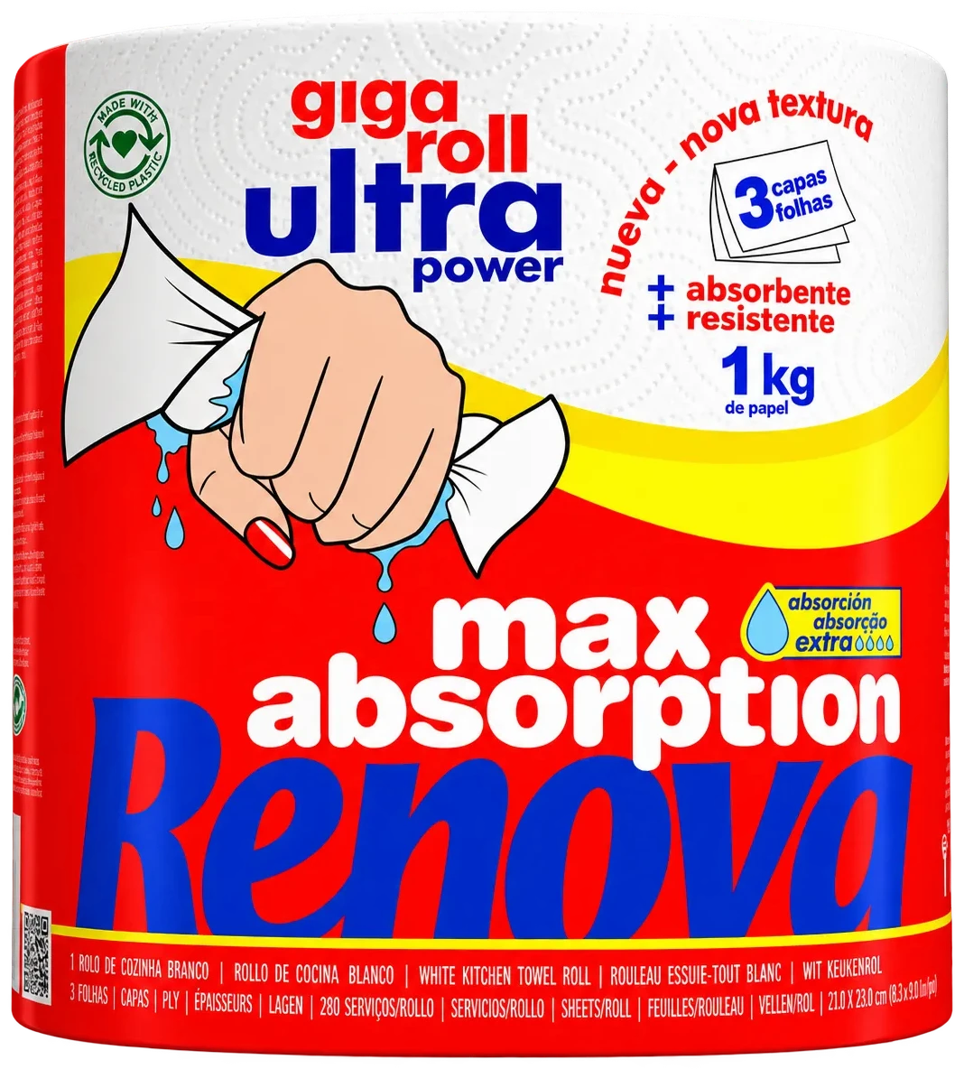 Rollo de Cocina Gigaroll Ultra Power - Triple capa - 1 rollo