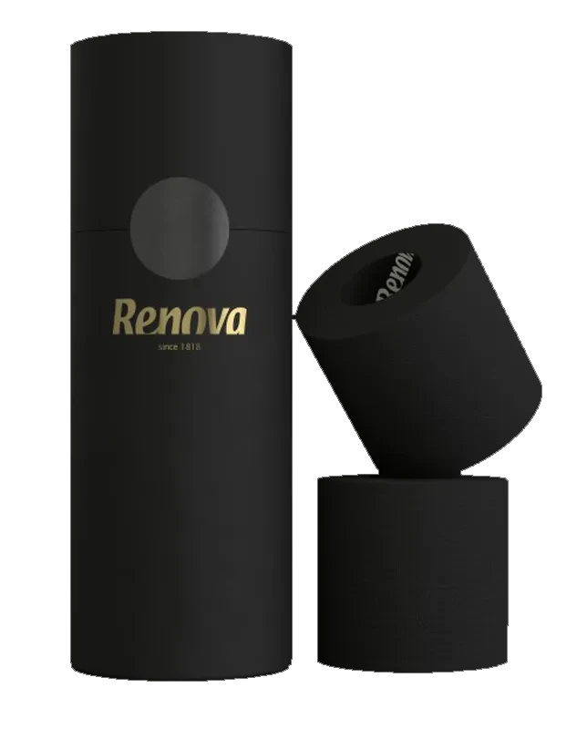 Papel higiénico Negro Renova - Black Label - Pack Regalo - Triple capa - 3R