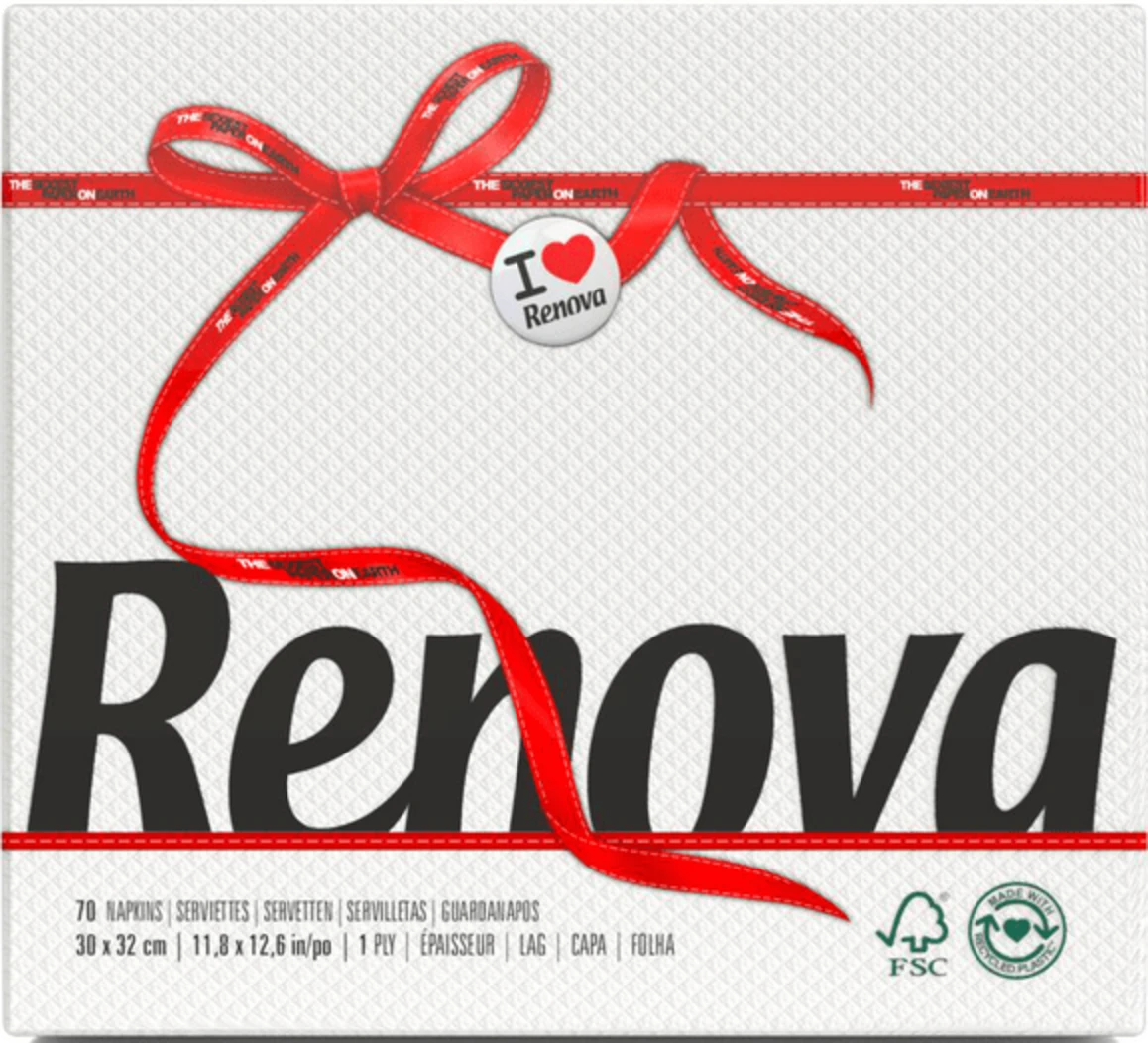 Servilletas de colores - 1 capa Blanco