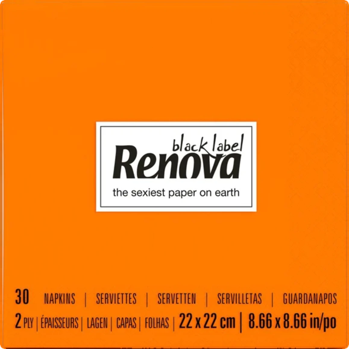 Servilletas Cocktail Black Label - Doble capa - 30 unidades Naranja