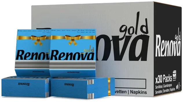 Servilletas GOLD - Doble capa - 30 Paquetes Celeste