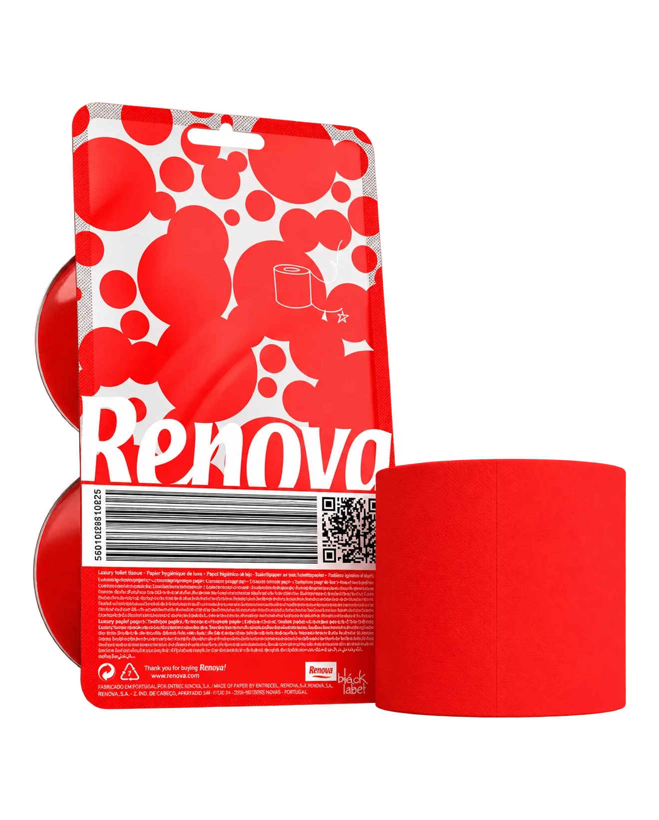 Papel higiénico Black Label - Triple hoja - Pack de 2 rollos Rojo