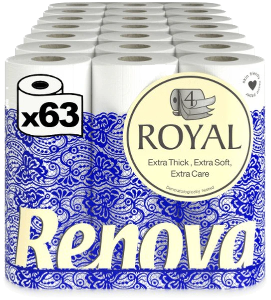 Papel higiénico Royal - Cuádruple capa - 63 rollos