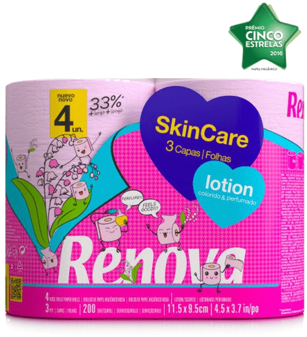 Papel higiénico Skin Care - Triple capa - 4R