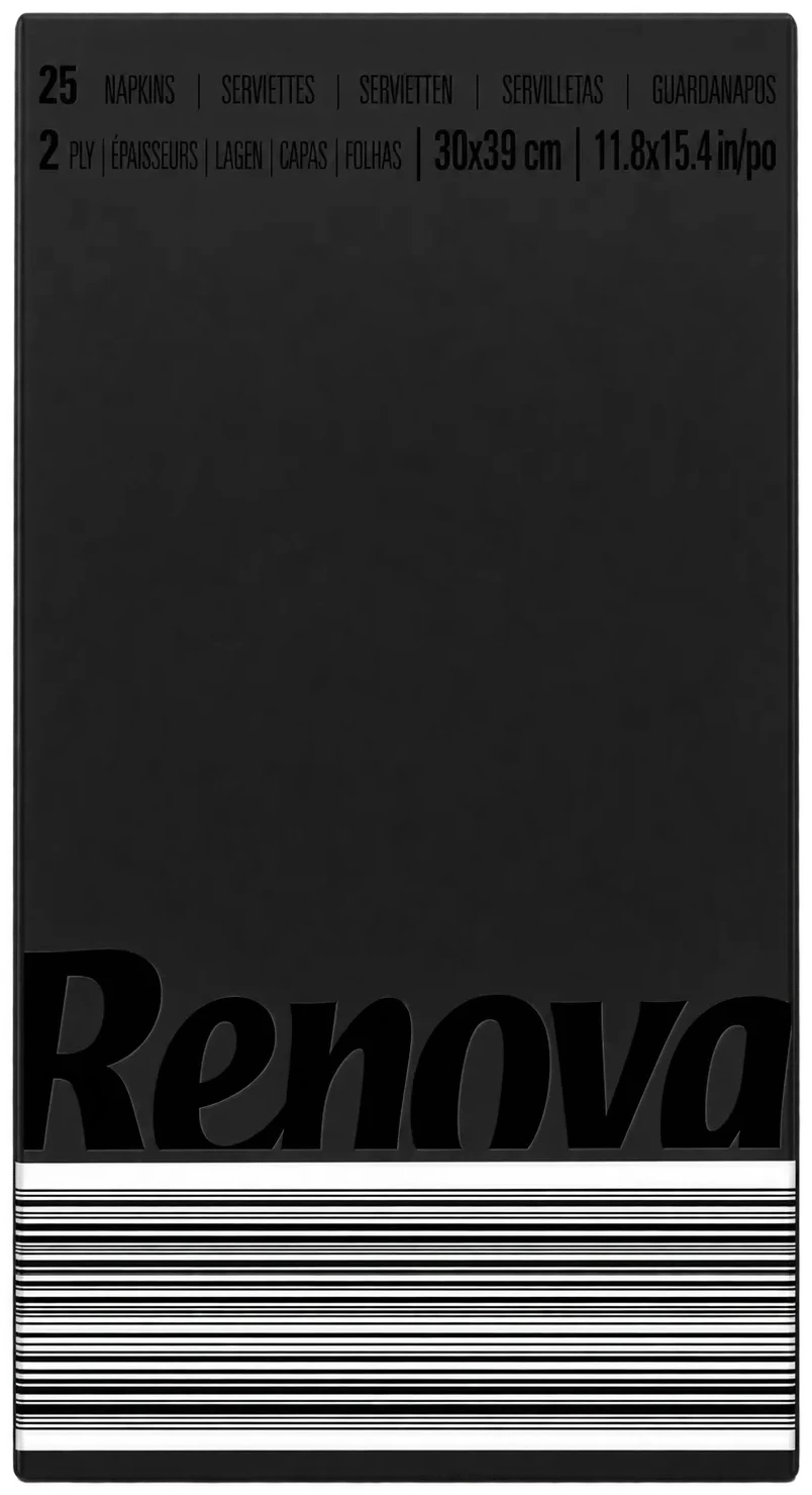 Servilletas dobladas Negro Renova - Black Label