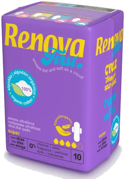 Toallitas Renova FIRST - 100% algodón SÚPER