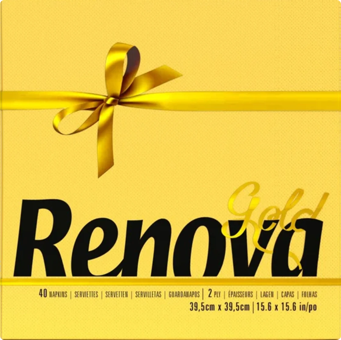 Servilletas GOLD AMARILLO - Pack de 40 unidades