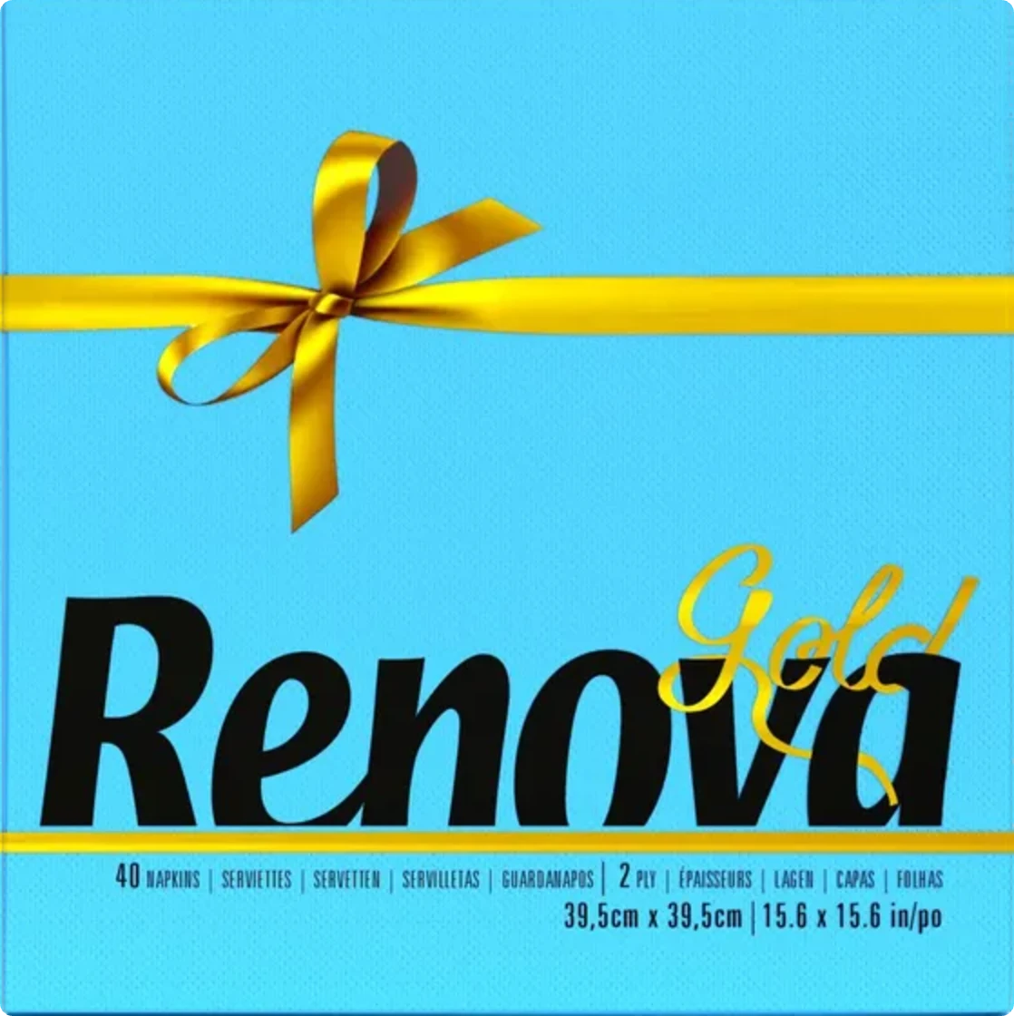 Servilletas GOLD CELESTE - Pack de 40 unidades
