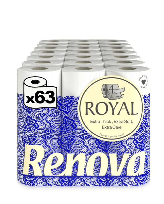 Papel higiénico Royal - Cuádruple capa - 63 rollos