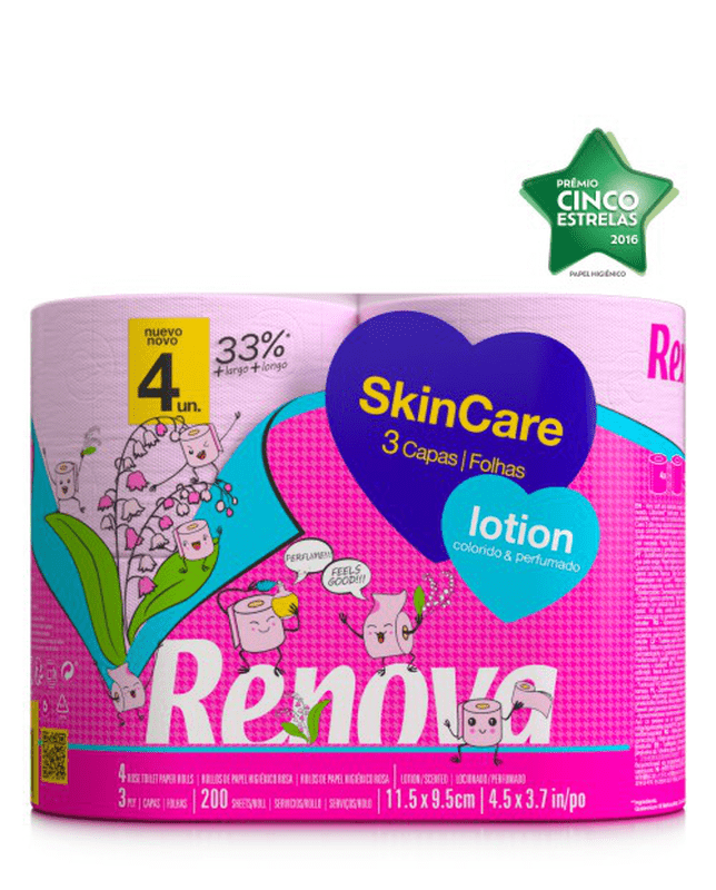 [200090005] Papel higiénico Skin Care - Triple capa - 4R