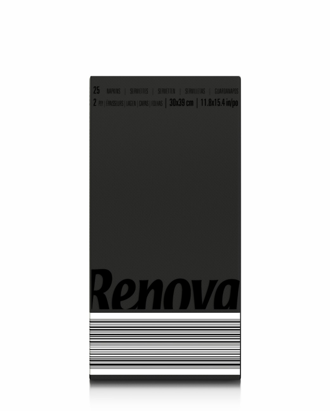 Servilletas dobladas Negro Renova - Black Label