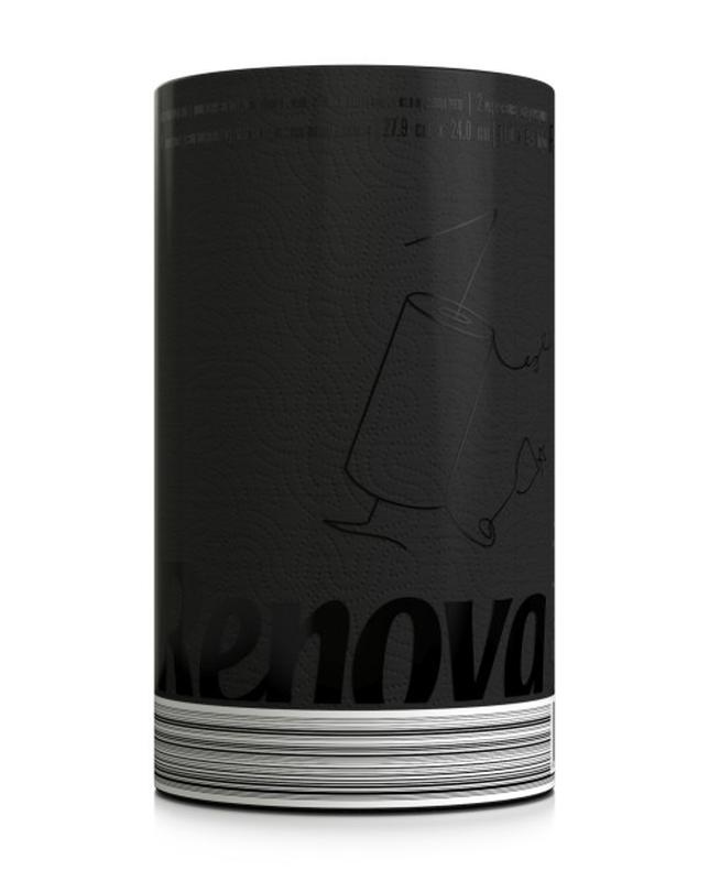 Rollo de Cocina Negro Renova - Black Label - Doble capa
