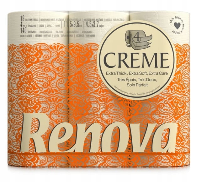 Papel Higiénico Renova - Cuádruple hoja - Beige - 18R