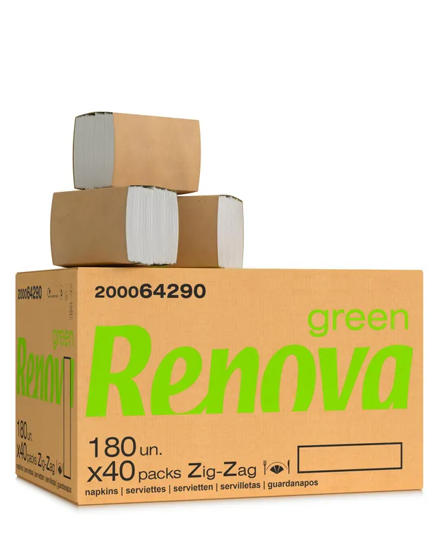 [15601028019184] Servilletas RenovaGreen ZZ - Doble capa - 40 paquetes