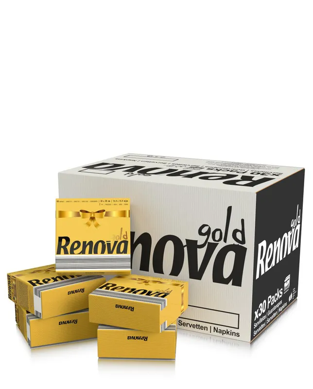 [35601028007116] Servilletas GOLD - Doble capa - 30 Paquetes (Amarillo)