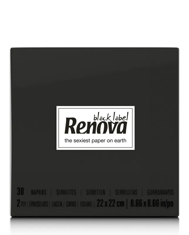 [200072781] Servilletas Cocktail Black Label - Doble capa - 30 unidades - NEGRO